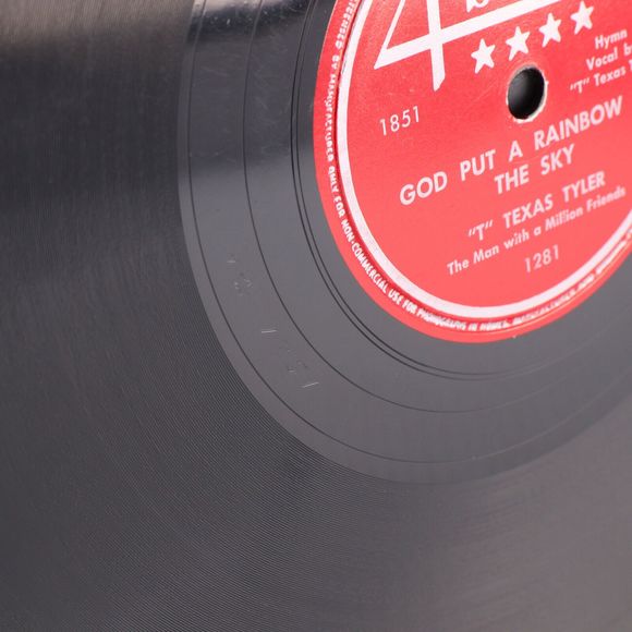 "T" Texas Tyler, God Put A Rainbow In The Sky 1948 78 rpm 10" Record 4-Star 1281 - Picture 6 of 12